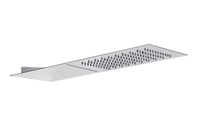 Abode Storm Slimline 3mm Wall Mounted Waterfall Showerhead - Stainless Steel