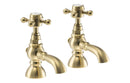 Abode Sentiment Basin Pillar Taps - Brushed Brass