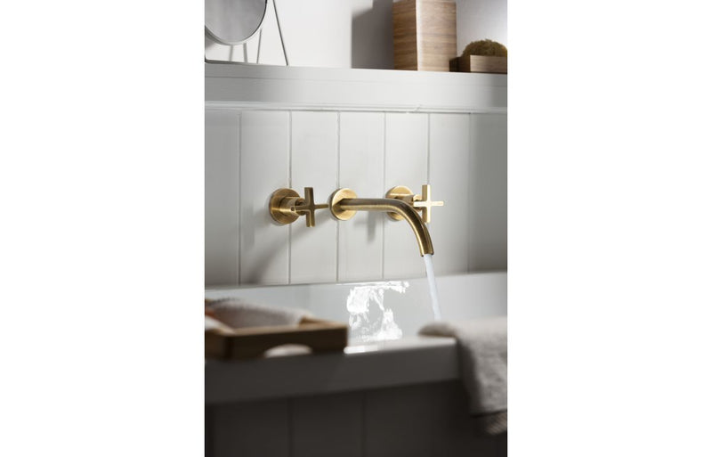 Abode Serenitie Wall Mounted Basin/Bath Mixer - Antique Brass