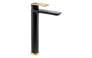 Abode Levarto Tall Basin Mixer - Matt Black & Brass