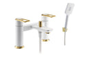 Abode Levarto Deck Mounted Bath Shower Mixer - Matt White & Brass