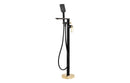 Abode Levarto Floor Standing Bath Shower Mixer - Matt Black & Brass