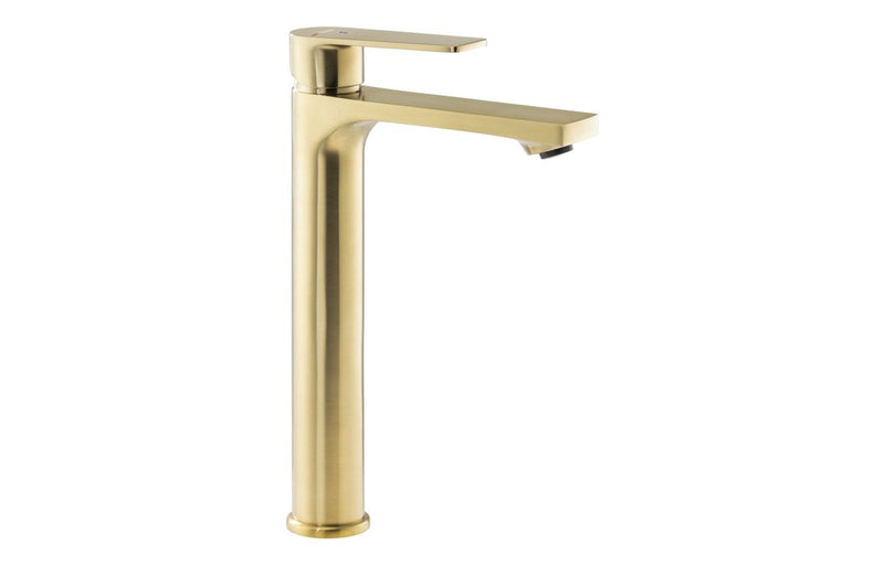 Abode Aquip Tall Basin Mixer - Brushed Brass