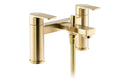 Abode Aquip Deck Mounted Bath Shower Mixer - Brushed Brass