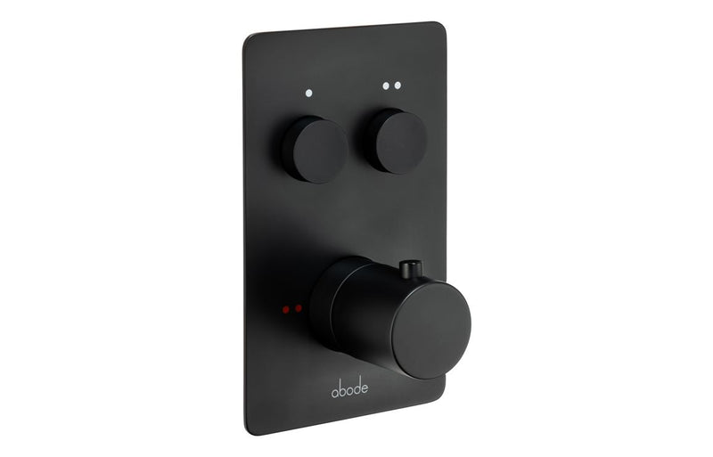 Abode Uno Concealed Push Button Shower (2 Exit) - Matt Black