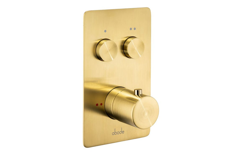 Abode Uno Concealed Push Button Shower (2 Exit) - Brushed Brass