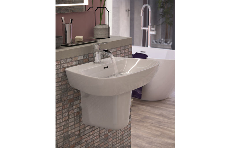 Martell 600x400mm 1TH Basin and Semi Pedestal