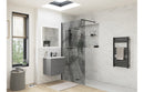 AquaLuxe Dino 1200mm Leaf Design Wetroom Panel - Black