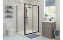 AquaLuxe Jubilee 1200mm Sliding Door - Matt Black