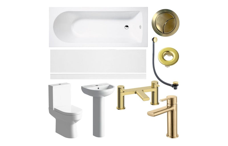 Harmony Nero Full Suite & Bath with Brushed Brass Finishes