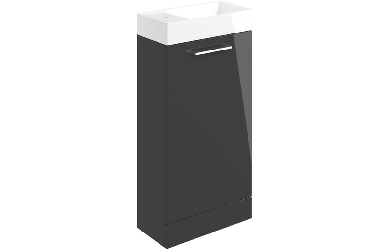 Harmony Rose 410mm F/S Basin Unit & C/C Toilet Pack - Anthracite Gloss