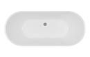Harmony Lavado Fluted Freestanding 1700x750x570mm 0TH Bath - White
