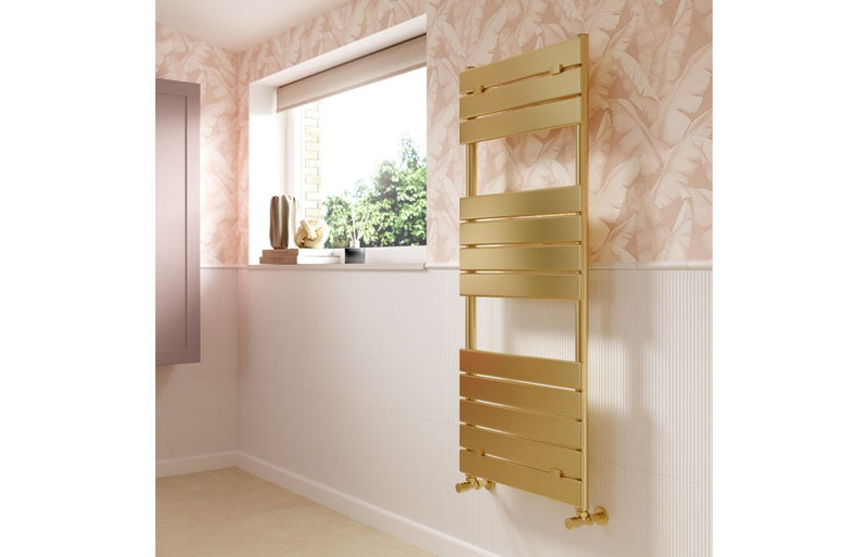 Harmony Ava Square Ladder Radiator (500x1200mm) - Brushed Brass