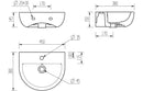 Harmony Galactic 450x400mm 1th Cloakroom Basin & Brushed Bronze Bottle Trap - White