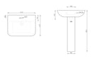 Harmony Sansa 1th Basin & Full Pedestal - White
