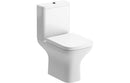 Harmony Charm Rimless Comfort Height Close Coupled Open Back WC & Wrapover Soft Close Seat - White