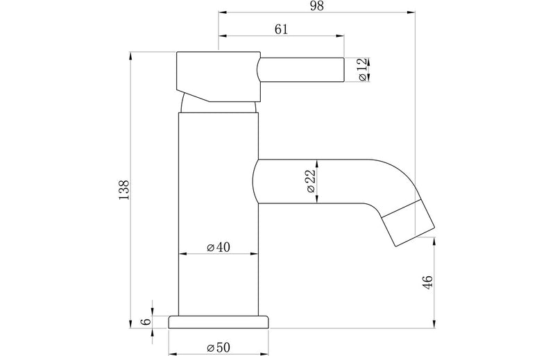 Harmony Ella Cloakroom Basin Mixer & Waste - Brushed Bronze