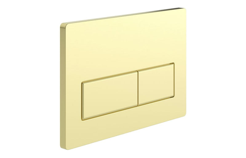 Harmony Rectangle Push Button Flushplate - Brushed Brass