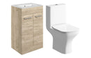 Harmony Rose 510mm Floor Standing Unit & Close Coupled WC Pack - Oak