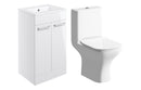 Harmony Rose 510mm Floor Standing Unit & Close Coupled WC Pack - White Gloss
