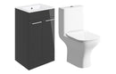 Harmony Rose 510mm Floor Standing Unit & Close Coupled WC Pack - Anthracite Gloss