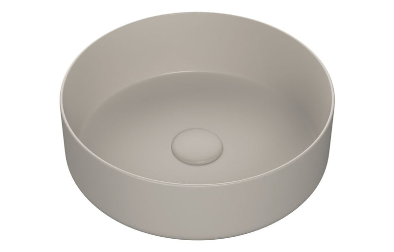 Harmony Valens 355mm Ceramic Round Washbowl & Waste - Matt Latte