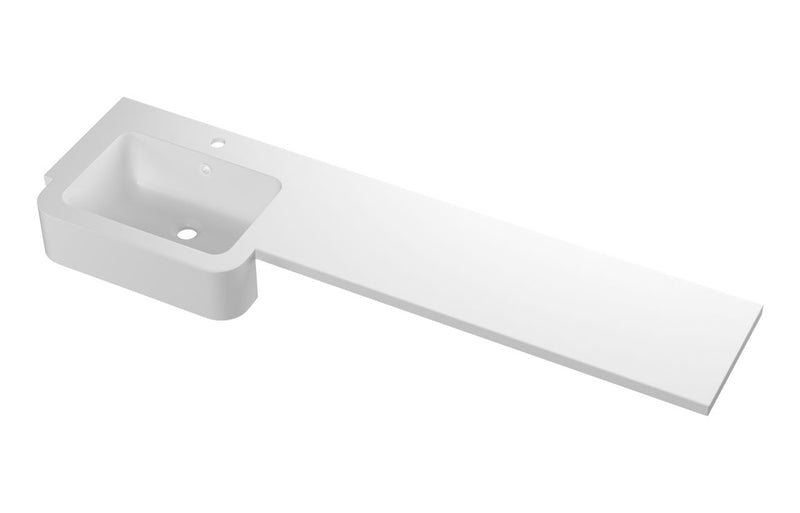 Harmony 1542mm Standard Square One-Piece Basin & Overflow Ring - Left Hand