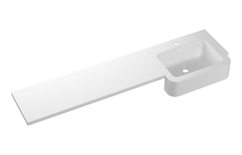 Harmony 1542mm Standard Square One-Piece Basin & Overflow Ring - Right Hand