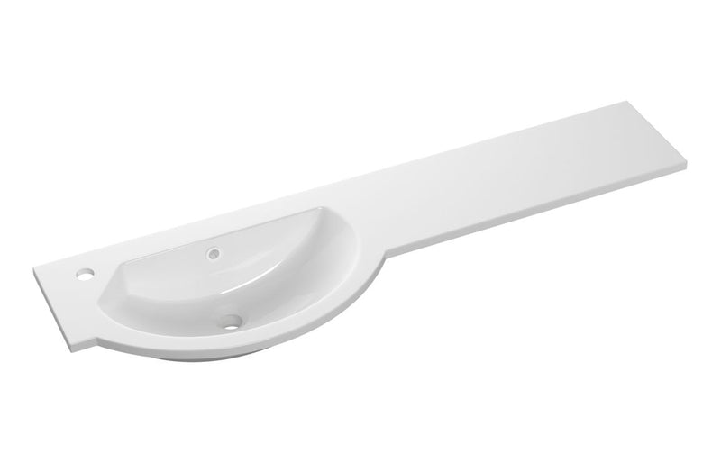 Harmony 1244mm Slim Round One-Piece Basin & Overflow Ring - Left Hand