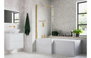 Harmony 815x1500mm L Shape Bath Screen (6mm) - Brushed Brass