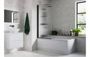 Harmony Fluted 800x1500mm Single Straight Bath Screen (5mm) - Matt Black
