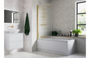 Harmony Fluted 800x1500mm Single Straight Bath Screen (5mm) - Brushed Brass