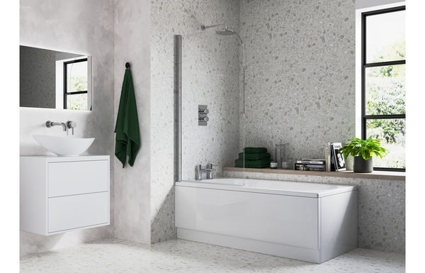 Harmony 800x1400mm Radius Bath Screen (6mm) - Chrome