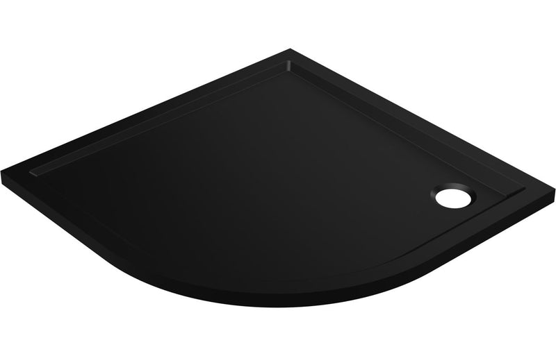 AquaLuxe 40mm Low Profile 800mm Quadrant Tray & Waste - Matt Black