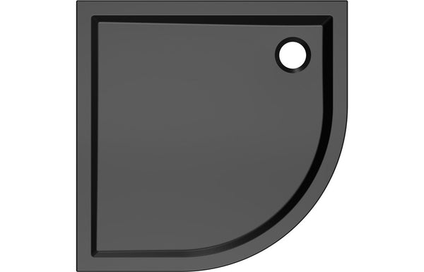 AquaLuxe 40mm Low Profile 900mm Quadrant Tray & Waste - Matt Black