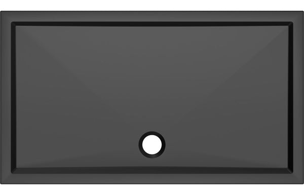 AquaLuxe 40mm Low Profile 1200x800mm Rectangular Tray & Waste - Matt Black