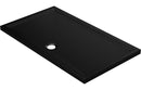 AquaLuxe 40mm Low Profile 1700x800mm Rectangular Tray & Waste - Matt Black
