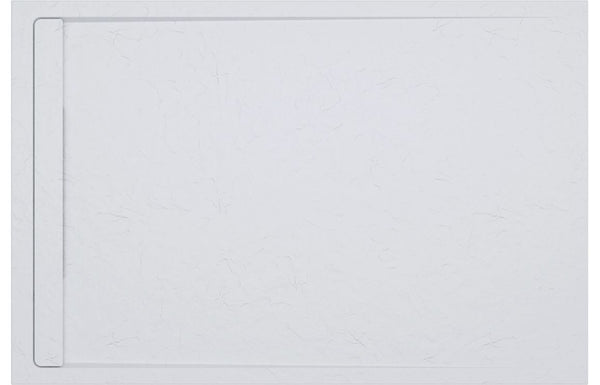 AquaLuxe 30mm Linear Slate 1600x800mm Rectangular Tray & Waste - White