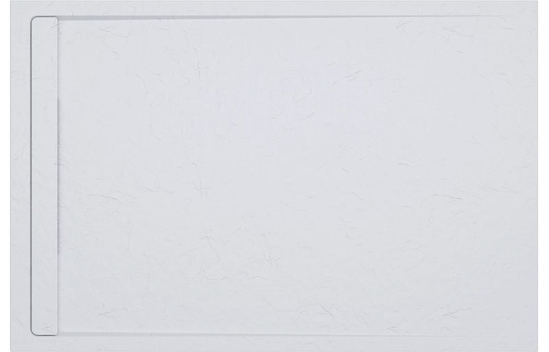 AquaLuxe 30mm Linear Slate 1700x800mm Rectangular Tray & Waste - White