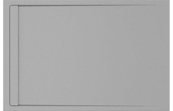 AquaLuxe 30mm Linear Slate 1000x800mm Rectangular Tray & Waste - Grey