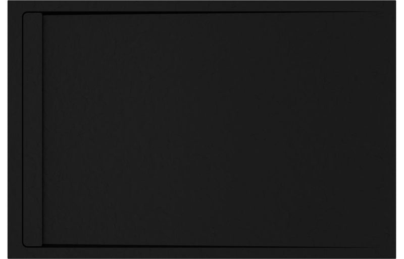 AquaLuxe 30mm Linear Slate 1700x800mm Rectangular Tray & Waste - Black