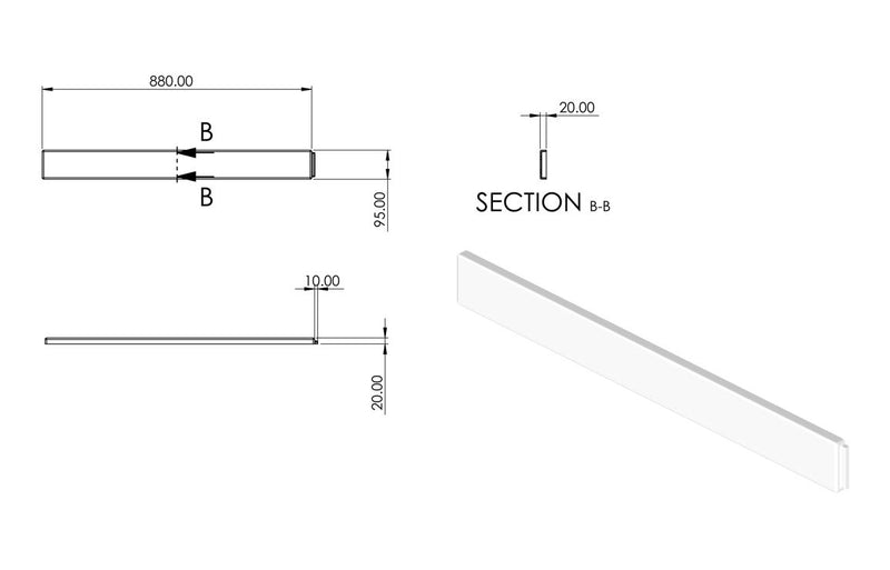 Harmony 2Go 45mm Low Profile Square & Rectangular Riser Set - White