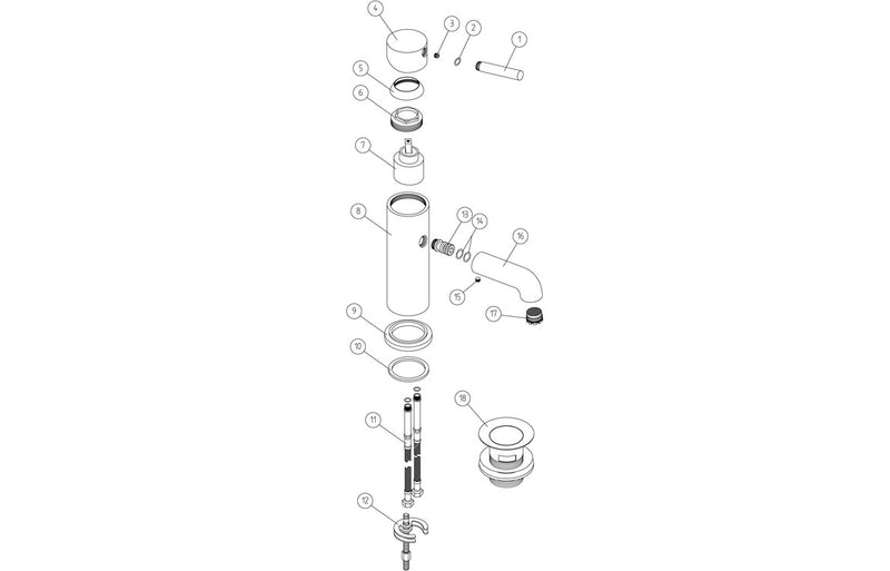 Harmony Ella Basin Mixer & Waste - Matt Black