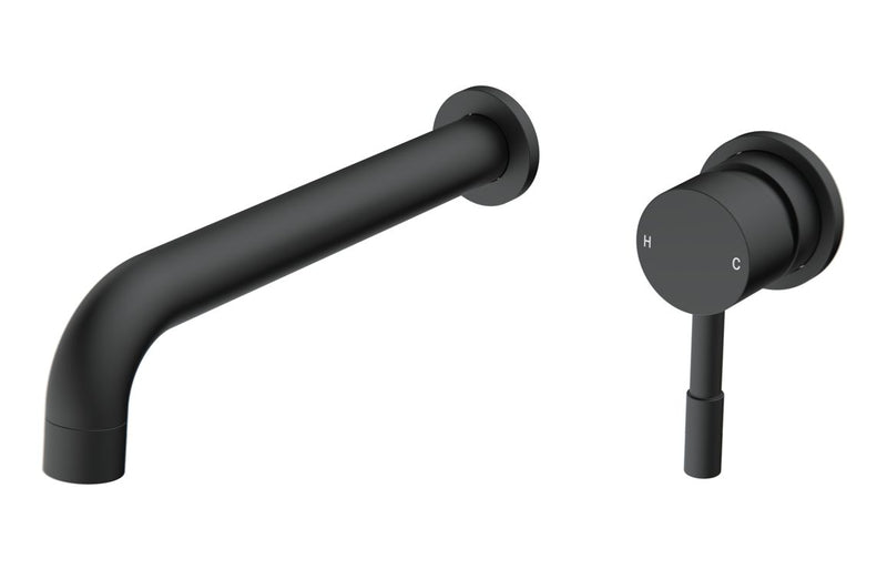 Harmony Ella 220mm Wall Mounted Basin Mixer - Matt Black