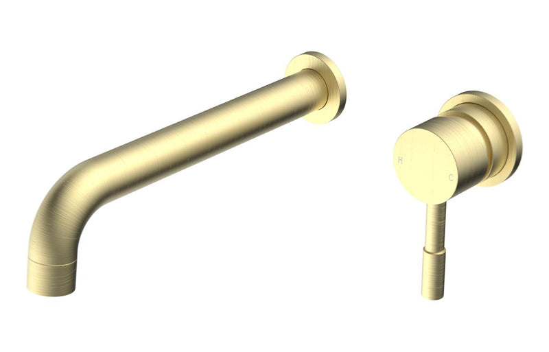 Harmony Ella 220mm Wall Mounted Basin Mixer - Brushed Brass