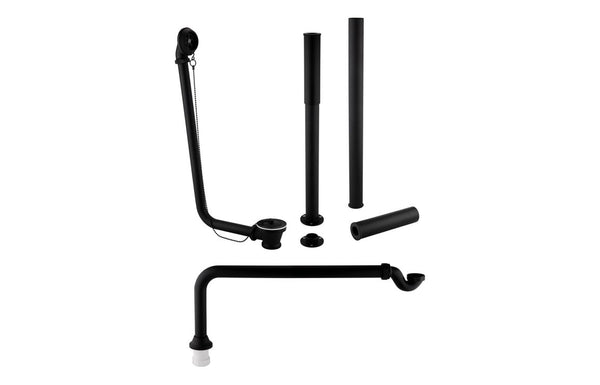 Harmony Exposed Bath Plug & Chain Waste with Pipe Shrouds - Matt Black