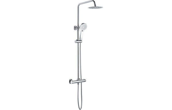 Round Thermostatic Bar Mixer with Riser Kit - Chrome