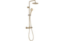 Round Thermostatic Bar Mixer with Riser Kit - Brushed Brass