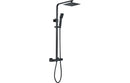 Square Thermostatic Bar Mixer with Riser Kit - Matt Black
