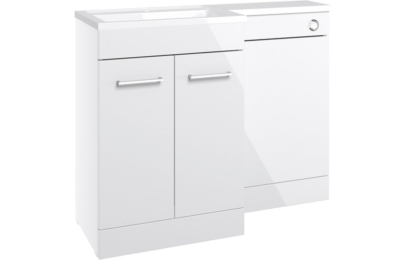 Harmony Ankara 1000mm Furniture & BTW WC Pack - White Gloss (LH)